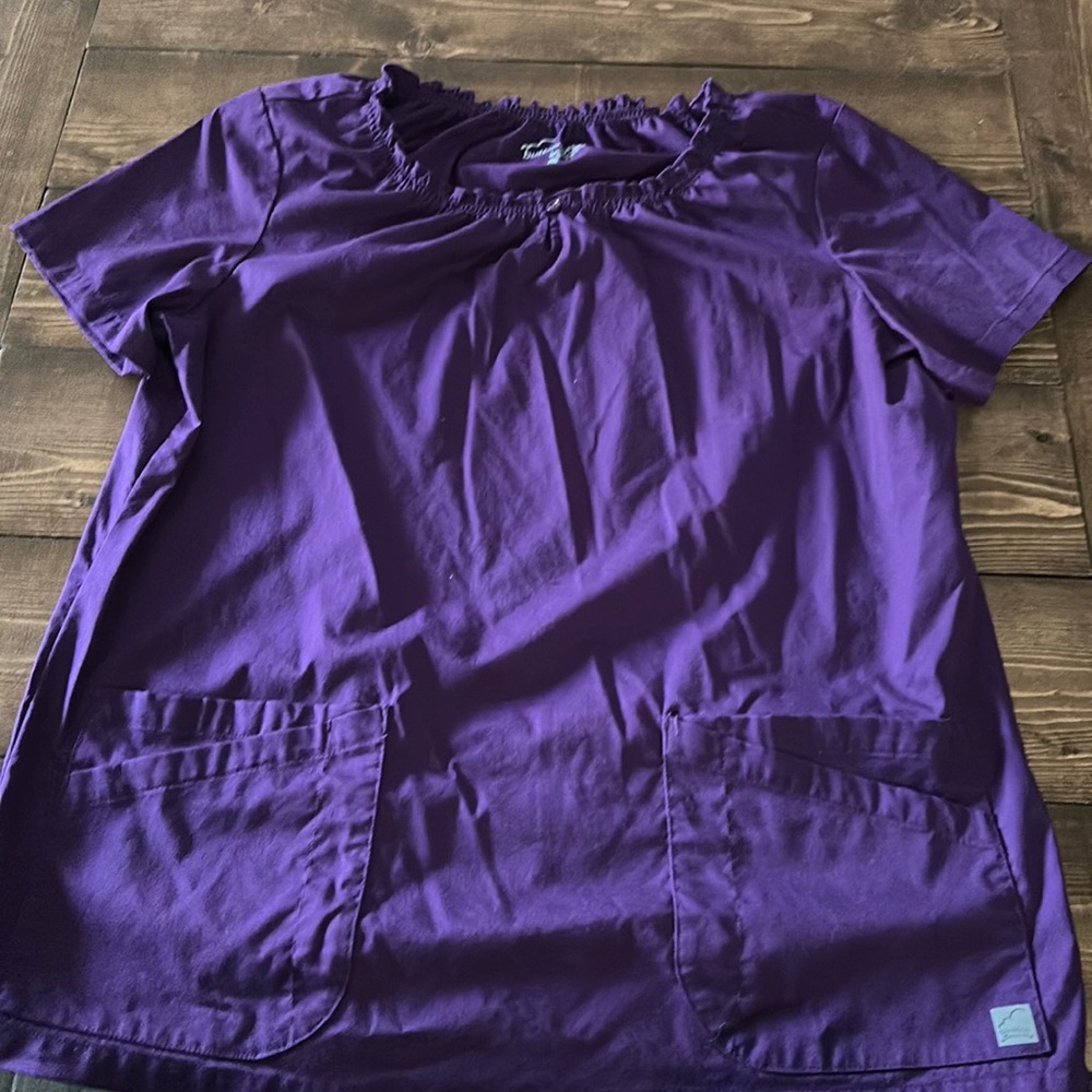 Butter Soft Scrub top Purple XL